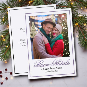 Buon Natale Italian Christmas Family Photo Letterpress Photo Cards