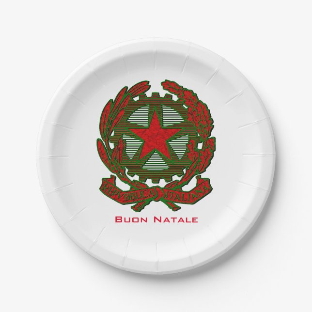 Buon Natale Italian Christmas Paper Plates (Front)