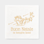 Buon Natale Italian Christmas Party Santa Foil Napkins<br><div class="desc">Buon Natale Italian Christmas Party Santa Sleigh Personalized Custom Foil Napkins Real Foil Stamped Paper Napkins features a cute Santa in his sleigh being pulled by a reindeer through the sky with the text "Buon Natale" in modern script typography with your personalized family name below in elegant script typography. Perfect...</div>