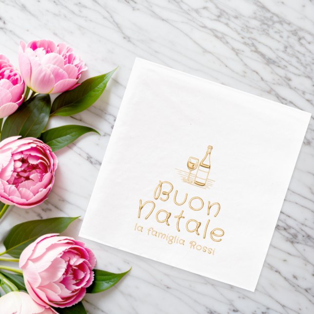 Buon Natale Italian Christmas Personalized Foil Napkins (Insitu (Wedding))