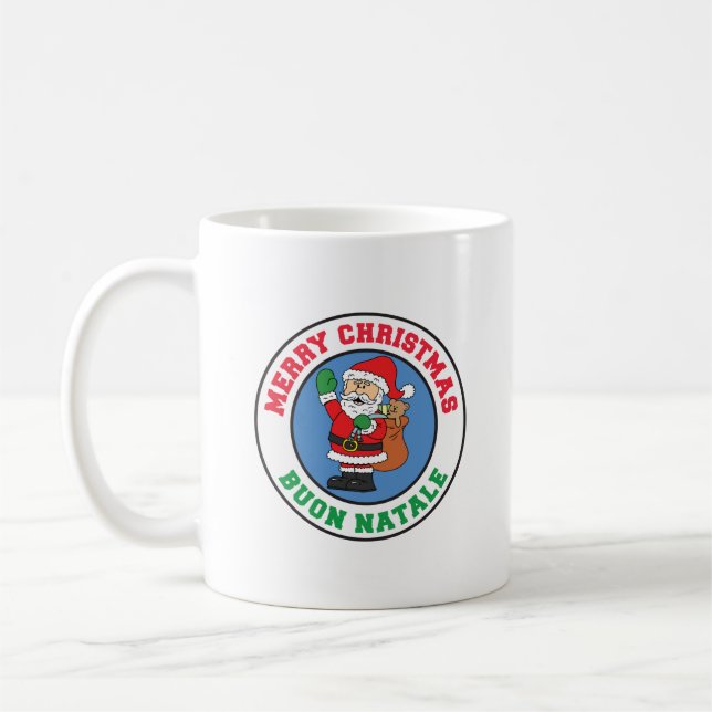 Buon Natale Italian Christmas Santa Coffee Mug (Left)