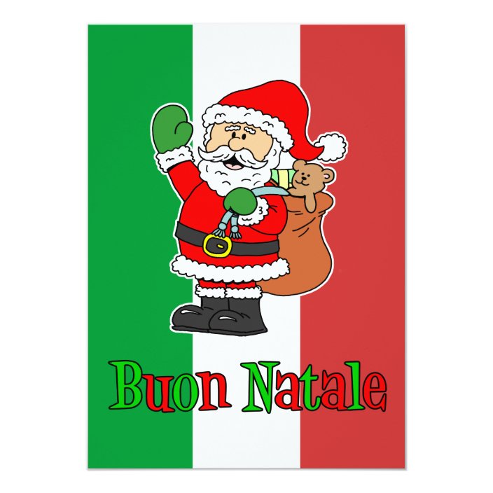 Smile Natale.Buon Natale Italian Christmas Santa Party Invite Zazzle Com