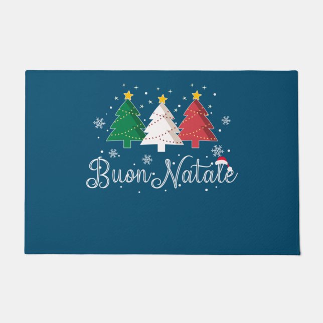 Buon Natale Italian Christmas Tree Doormat (Front)