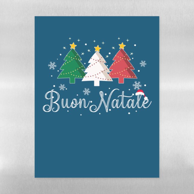 Buon Natale Italian Christmas Tree Magnetic Dry Erase Sheet (Vertical)