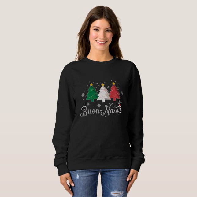 Buon Natale Italian Christmas Tree Sweatshirt (Front Full)