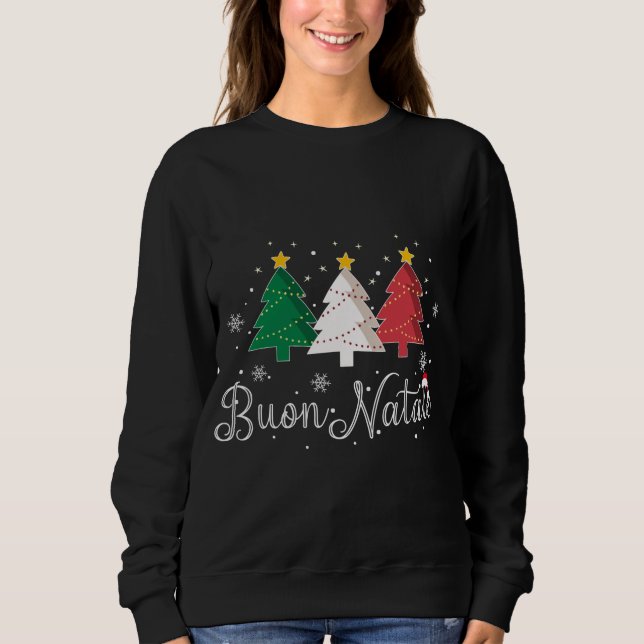 Buon Natale Italian Christmas Tree - Xmas Sweatshirt (Front)
