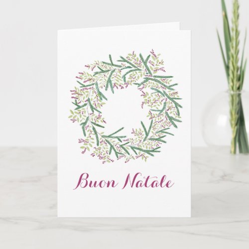 Buon Natale Italian Christmas wreath card