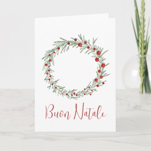 Buon Natale Italian Christmas wreath card