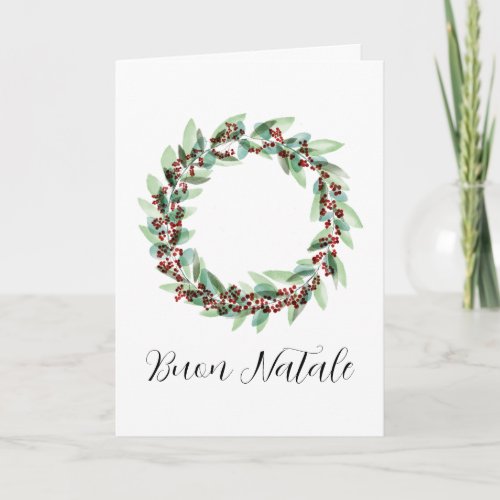 Buon Natale Italian Christmas wreath card