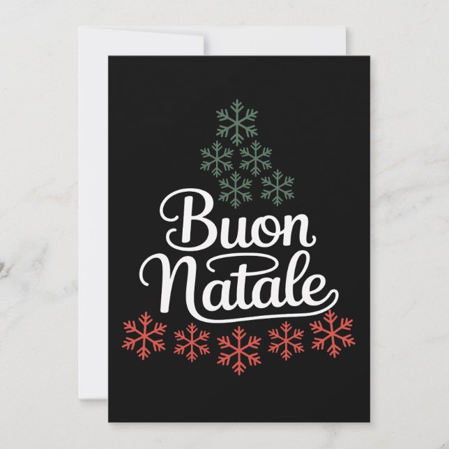 Buon Natale Italian Family Christmas Tree Holiday Card (Front)