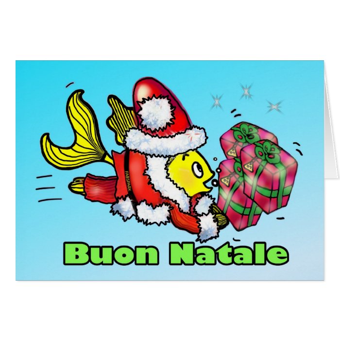Buon Natale Italian Fish funny cute Christmas Card