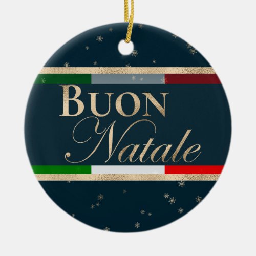 Buon Natale Italian Flag Christmas Ceramic Ornament