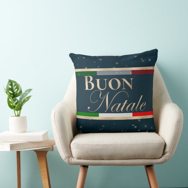 Buon Natale Italian Flag Christmas Throw Pillow (Chair)