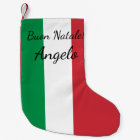Buon Natale Italian flag personalized name Holiday