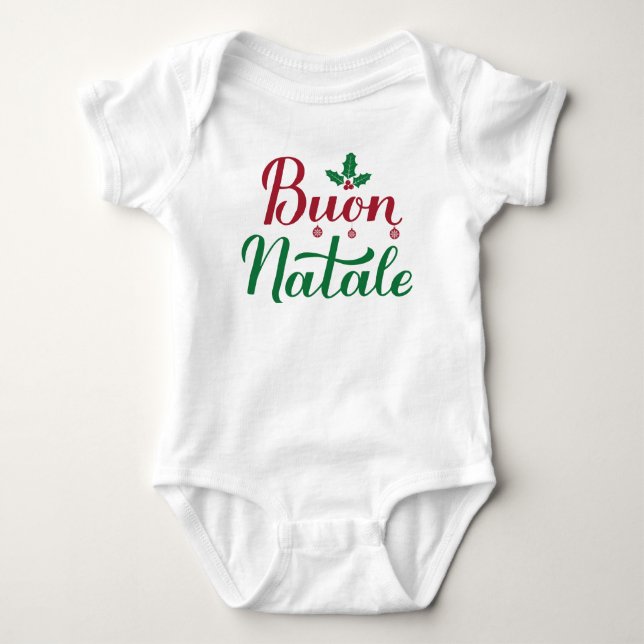 Buon Natale Italian Merry Christmas  Baby Bodysuit (Front)
