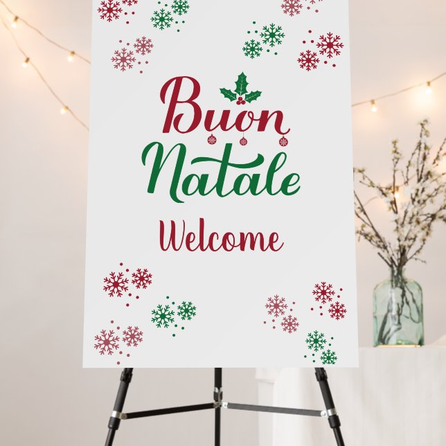Buon Natale Italian Merry Christmas Foam Board (In Situ (Stand))