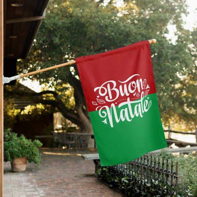 Buon Natale Italian Merry Christmas House Flag (In SItu)