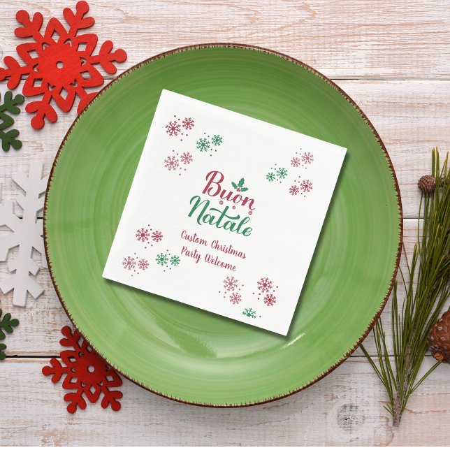 Buon Natale Italian Merry Christmas Napkins (Creator Uploaded)