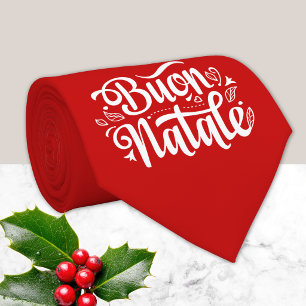 Buon Natale Italian Merry Christmas Neck Tie