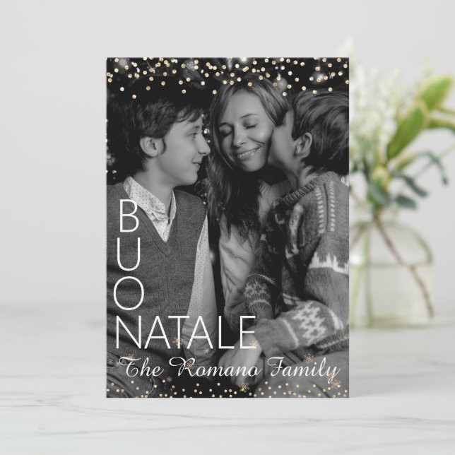 Buon Natale Italian Merry Christmas Photo Holiday Card (Standing Front)