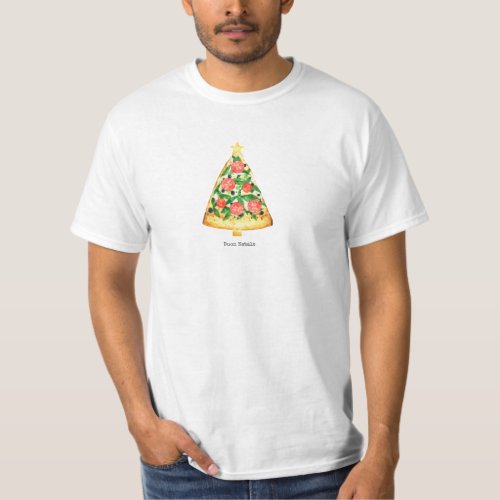 Buon Natale Italian Merry Christmas Pizza Slice T_Shirt