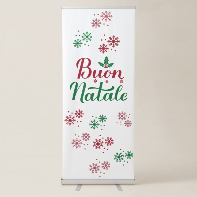 Buon Natale Italian Merry Christmas Retractable Banner (Front)