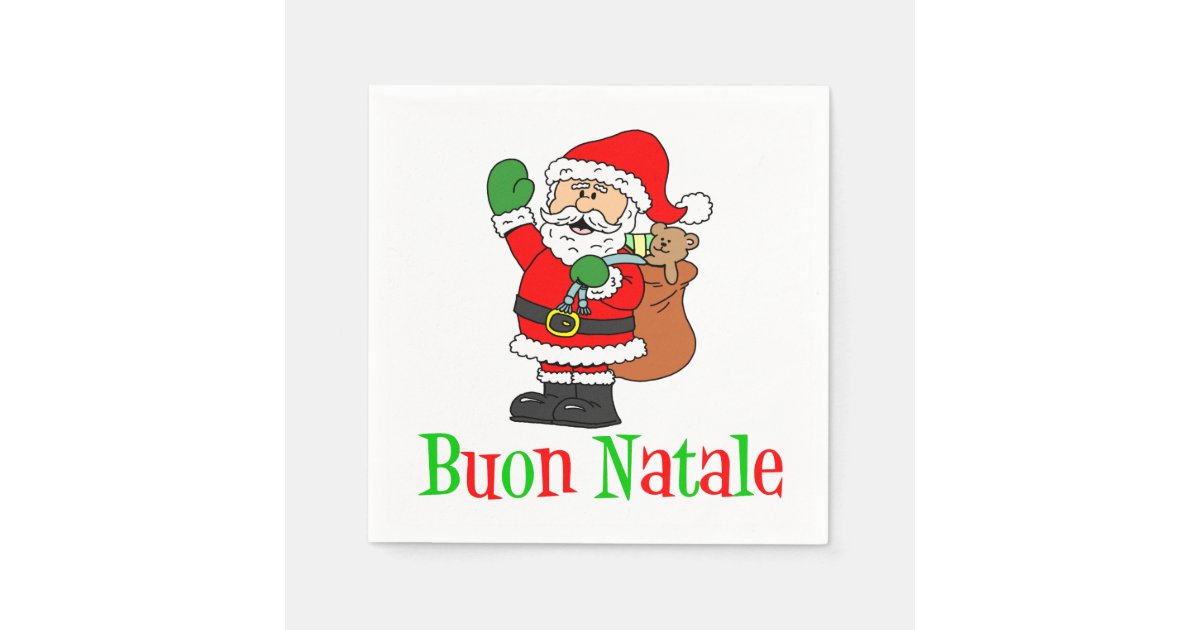 Buon Natale Italian Merry Christmas Santa Napkins Zazzle Com