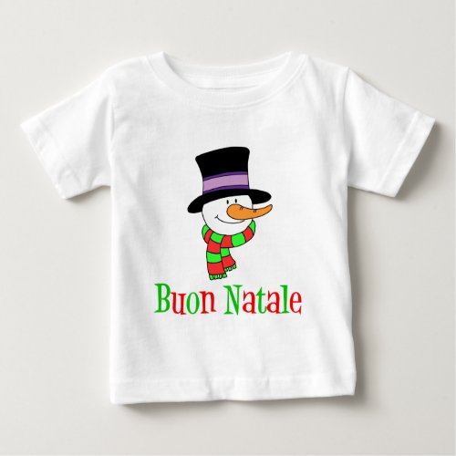 Buon Natale Italian Merry Christmas Snowman Kids Baby T_Shirt