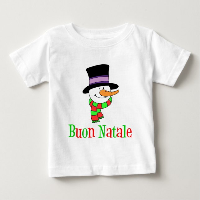 Buon Natale Italian Merry Christmas Snowman Kids Baby T-Shirt (Front)
