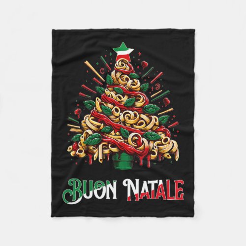 Buon natale italian pasta christmas tree xmas for  fleece blanket