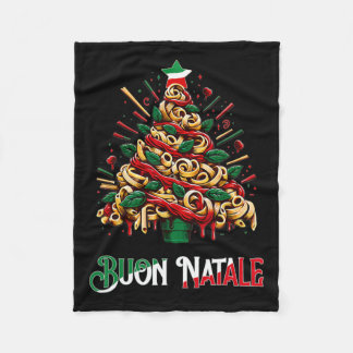 Buon natale italian pasta christmas tree xmas for fleece blanket