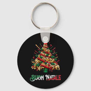 Buon natale italian pasta christmas tree xmas for keychain