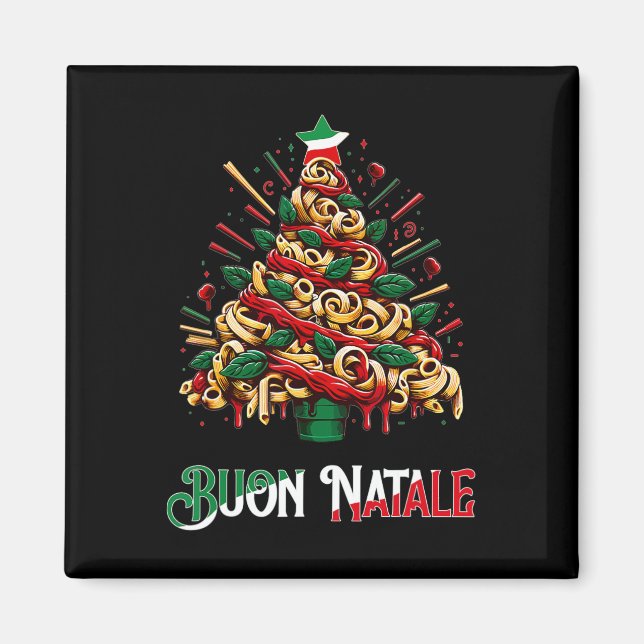 Buon natale italian pasta christmas tree xmas for  magnet (Front)