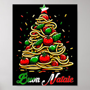 Buon Natale Italian Pasta Christmas Tree Xmas For Poster