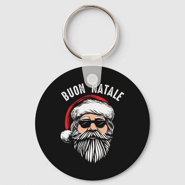 Buon natale italian santa claus babbo funny christ keychain (Front)