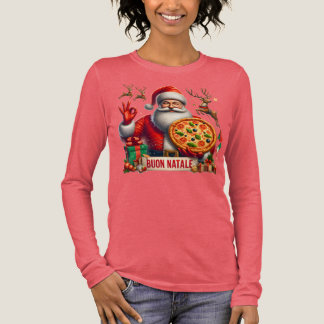 Buon Natale Italian Santa with Pizza & Reindeer Tri-Blend Shirt