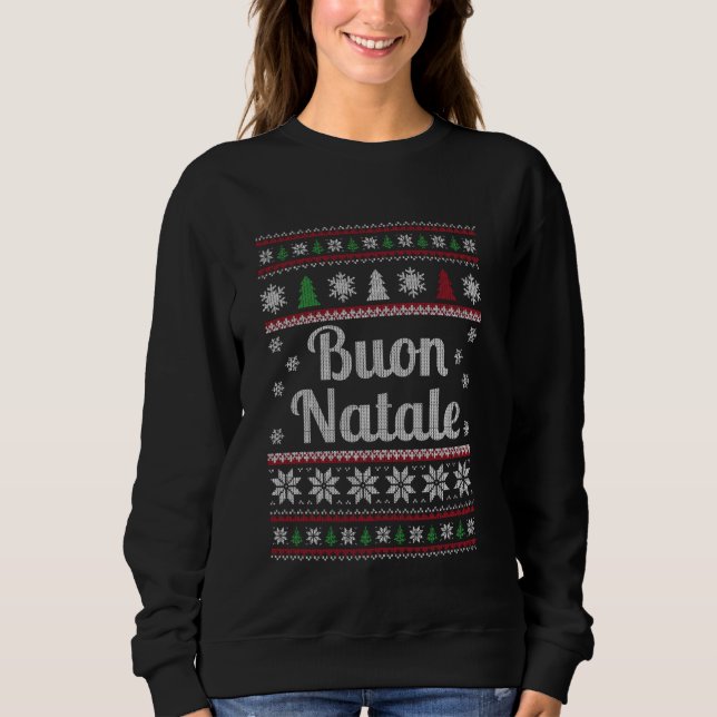 Buon Natale Italian Ugly Christmas Pattern Shirt (Front)