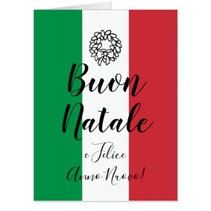 Buon Natale Merry Christmas extra big Italian flag Card