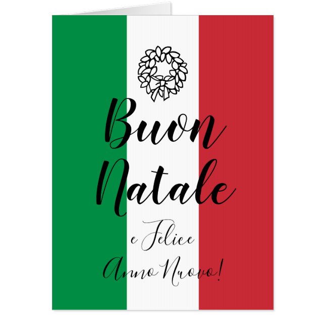 Buon Natale Merry Christmas extra big Italian flag Card (Front)