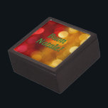 Buon Natale! Merry Christmas in Italian gf Gift Box<br><div class="desc">Buon Natale! Merry Christmas in Italian. Red and gold lights are blurred in the background. Green font</div>