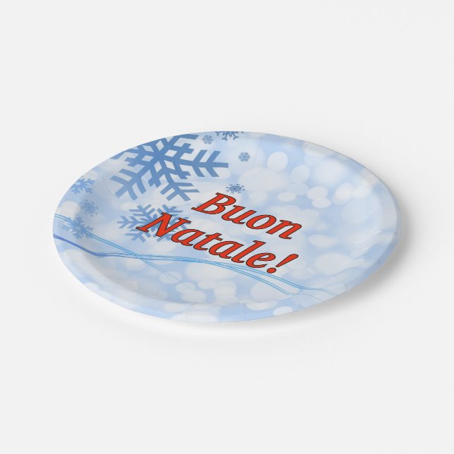 Buon Natale! Merry Christmas in Italian rf Paper Plates (Angled)