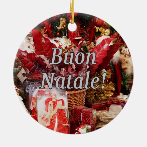 Buon Natale Merry Christmas in Italian wf Ceramic Ornament