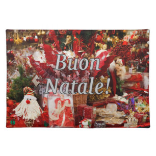 Buon Natale! Merry Christmas in Italian wf Cloth Placemat