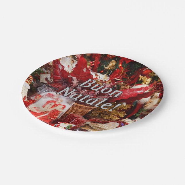 Buon Natale! Merry Christmas in Italian wf Paper Plates (Angled)