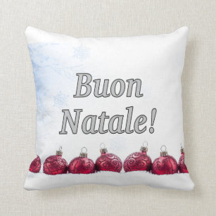 Buon Natale Pillow.Italian Christmas Decorative Throw Pillows Zazzle