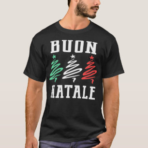 Buon Natale  Merry Christmas Italian Flag Trees  T-Shirt