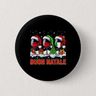 Buon natale merry christmas italian three santa wi button