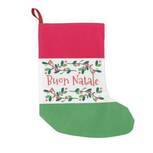 Buon Natale Merry Christmas Small Christmas Stocking