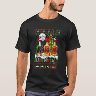 Buon Natale Merry Xmas Three Santa Tequila Glasses T-Shirt
