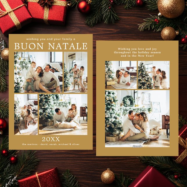 Buon Natale Multi Photo Holiday Card (Creator Uploaded)